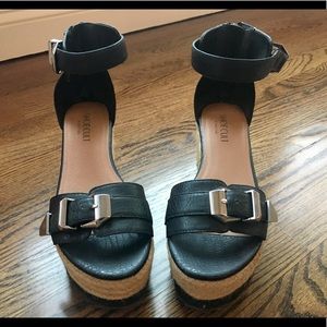 Black Platform/Wedge Sandals
